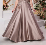 Gold Taupe Royal Drape Gown