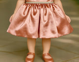 Peach Satin Bow Baby Party Dress