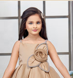 Fone Floral Applique Designer Short Frock