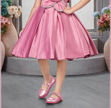 Pink Floral Applique Designer Short Frock