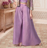 Lavender Palazzo Set with Embroidered Jacket