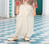 Cream Heritage Patchwork Dhoti Set | Kids Ethnic Outfit for Girls