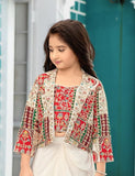 Cream Heritage Patchwork Dhoti Set | Kids Ethnic Outfit for Girls