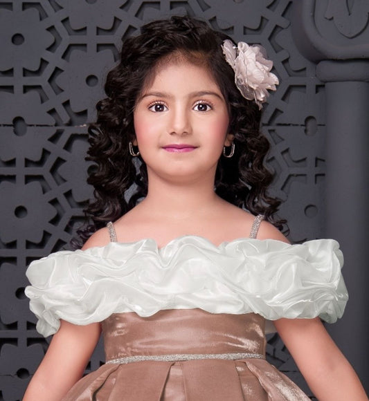 Mint White-Ruffle Charm Princess Short Frock