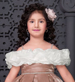 Mint White-Ruffle Charm Princess Short Frock