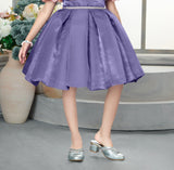 Periwinkle Blush Off-Shoulder Party Short Frock