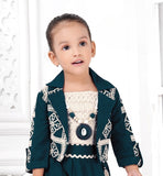 Emerald Green Grace Ethnic Skirt Top Set | Party Wear Kids Outfit for Girls