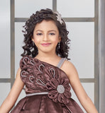 Chocolate Brown Truffle Designer Party Short Frock