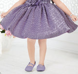 Lavender Rosette - Off-Shoulder Party Short Frock