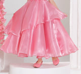 Baby Pink -Layered Petal Long Gown