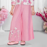 Blush Pink Blossom Palazzo Co-ord Set | Casual Wear Kids Outfit for Girls