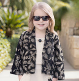 Ivory & Black Noir Designer Palazzo Set | Party Wear Kids Outfit for Girls