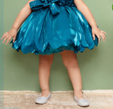 Teal Blue -Petal Bloom Baby Short Frock