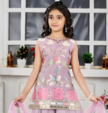 Lavender Floral Embroidered Palazzo Set