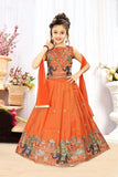 Orange Elephant Embroidered Lehenga Choli