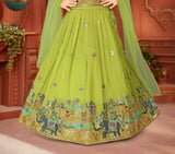 Parot Green - Elephant Embroidered Lehenga Choli