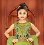 Parot Green - Elephant Embroidered Lehenga Choli