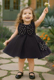 Black Bow Pearl Short Frock