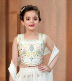 Off White Floral Embroidered Palazzo Set