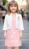 Blush Pink Blossom Party Short Frock | Party Wear Kids Dress for Girls