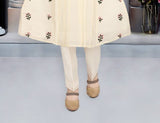 Ivory Cream Blossom Embroidered Salwar Suit | Kids Ethnic Outfit for Girls