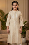 Sandstone Chikoo Grace Embroidered Kurta Set | Kids Ethnic Outfit for Girls