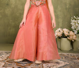 Peach Embroidered Palazzo Set