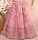Rosewood Pink -Falaknuma Frill Lehenga Set