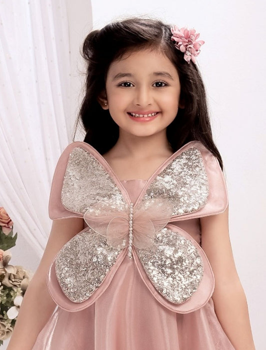 Onion Pink -Butterfly Gleam Long Gown