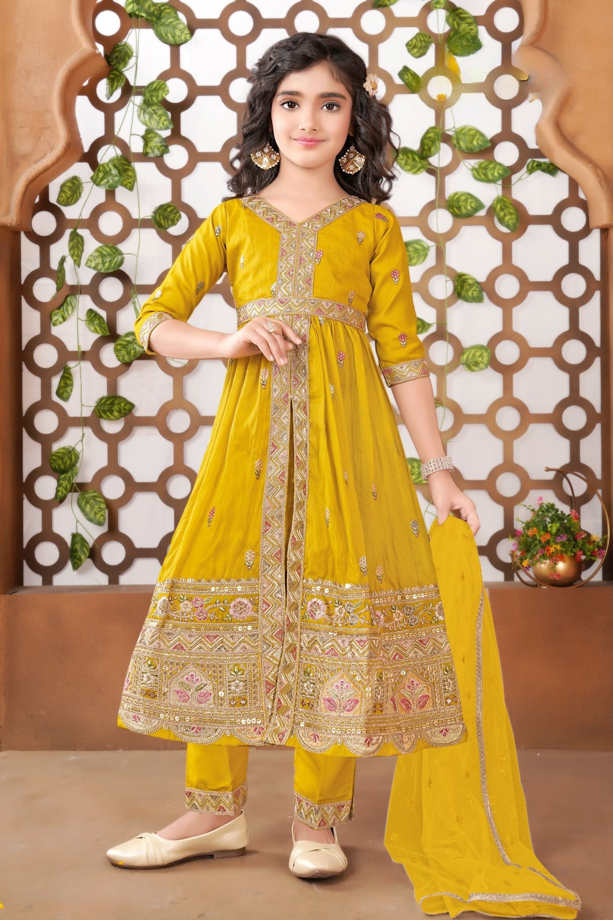 Yellow -Zayra Mustard Royale Kurti Set