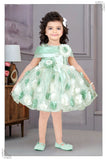 Pistachio Green - Mint Petal 3D Floral Short Frock