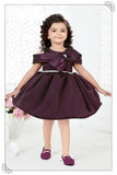 Wine - Off-Shoulder Bow Party Short Frock