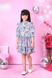 Sky Blue -Petal Bloom Ruffle Dress