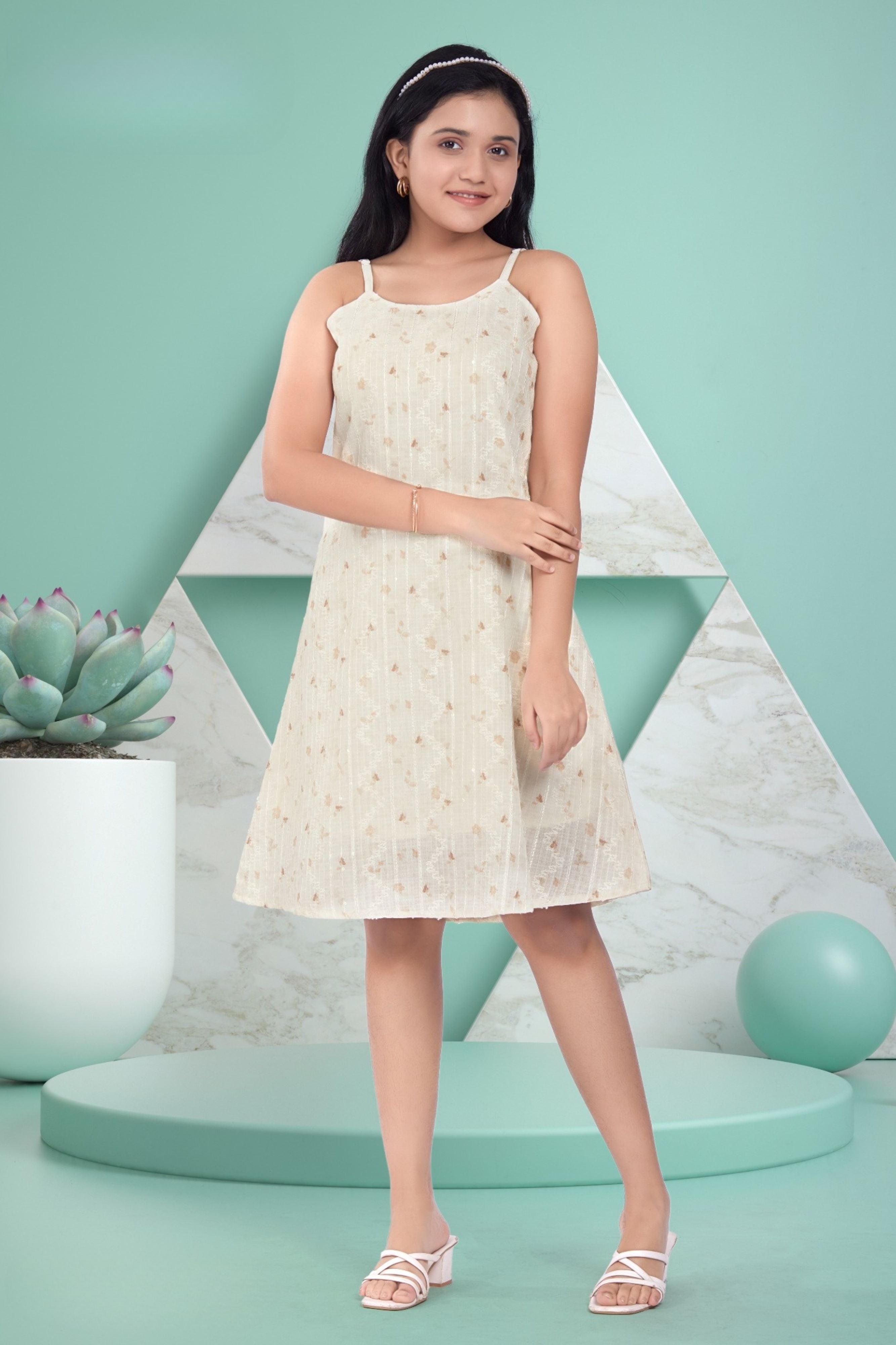 Off-White -Celeste Embroidered Flare One Piece