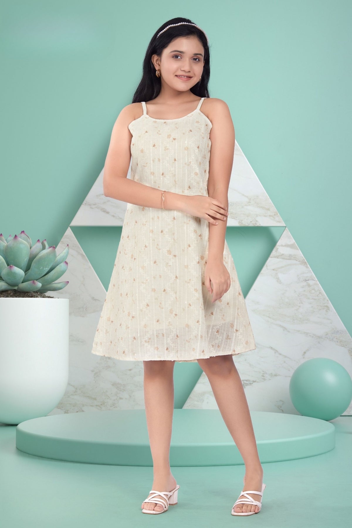 Off-White -Celeste Embroidered Flare One Piece