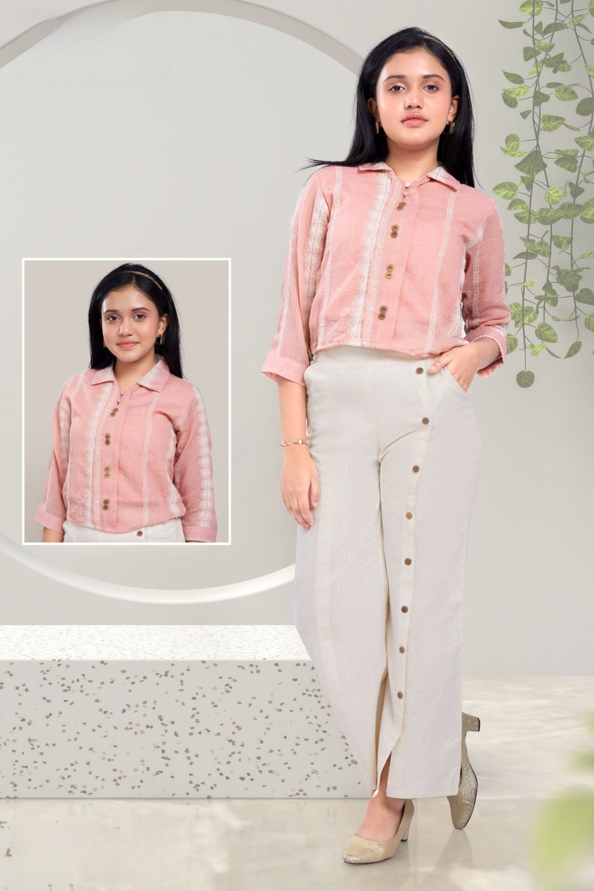 Peach & Ivory -Sorrel Cotton Set