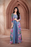 Blue Multi -Tropical Palazzo Sets