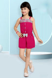 Rani Pink -Bow Button Jumpsuit