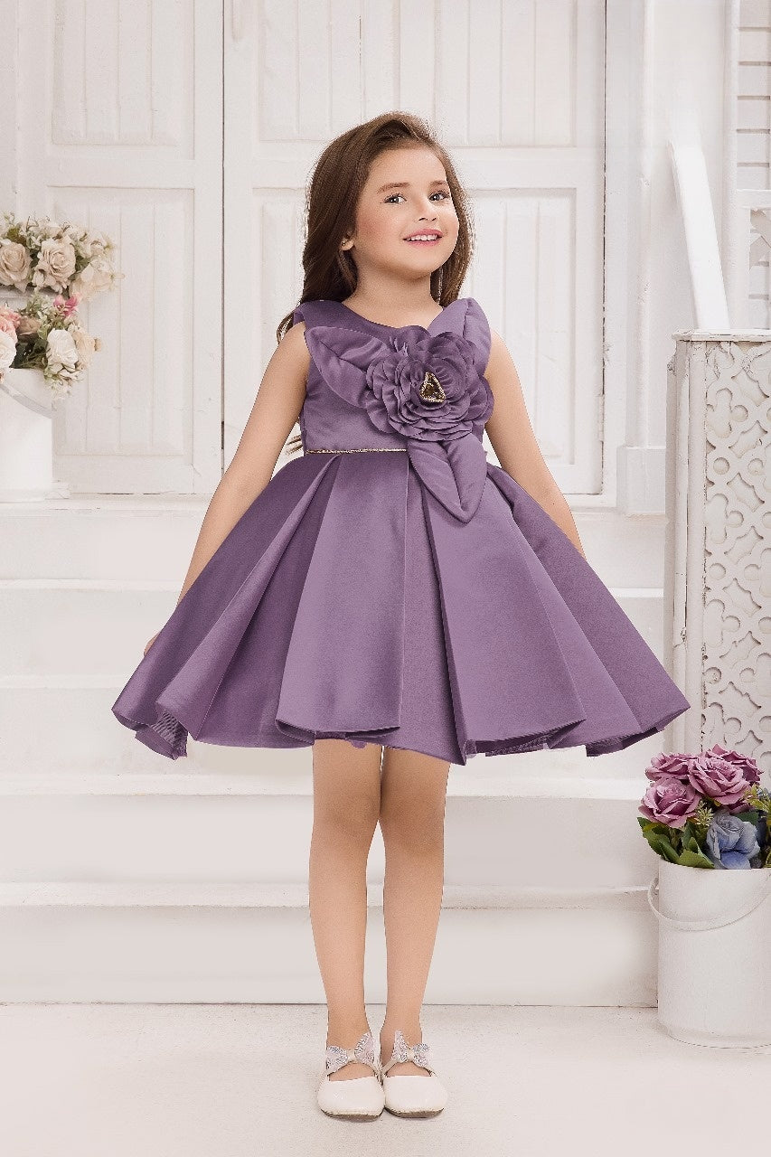 Lilac Purple-Lavender Luxe Party Short Frock