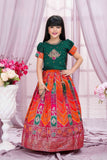 Emerald Green & Rani Pink-Royal Bandhej Lehenga Set