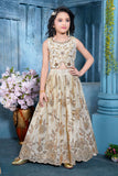 Cream Gold Embroidered Lehenga Set