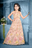 Peach – Floral Embroidered Lehenga Set