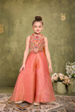 Peach Embroidered Palazzo Set