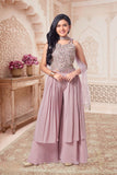 Dusty Lavender Embellished Palazzo Set