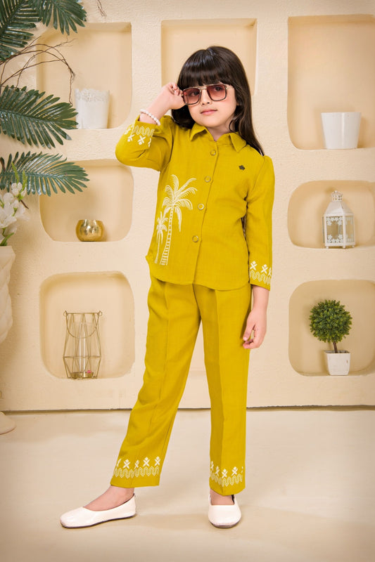 Mustard Yellow Palm Breeze Co-ord Set