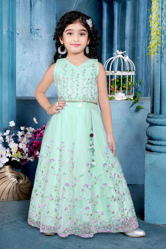 Ferozi Meadow Embroidered Lehenga Set