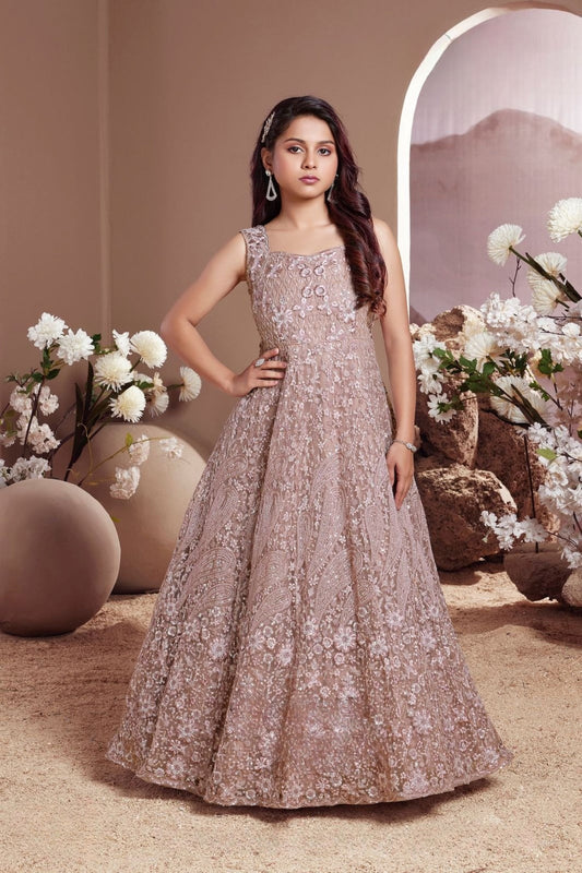 Chikoo Mirage Heavy Embroidered Ball Gown