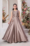 Gold Taupe Royal Drape Gown