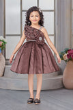 Chocolate Brown Truffle Designer Party Short Frock