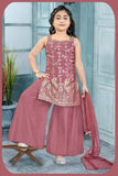 Gajari Embroidered Kurti Palazzo Set | Kids Ethnic Outfit for Girls